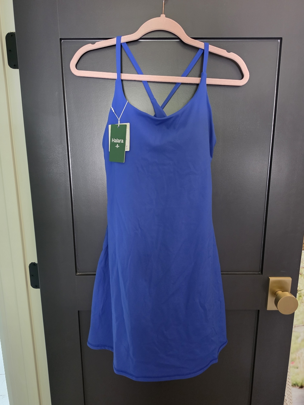 HALARA Cobalt Blue Athletic Dress With Built In Easy-peezy Shorts, Longer Length